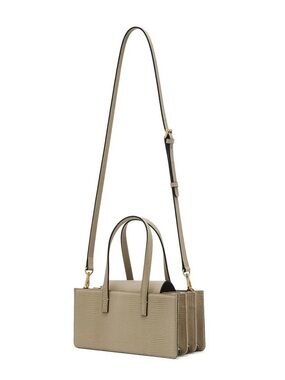 Marge Sherwood Beige Lizard-Embossed Grandma Bag